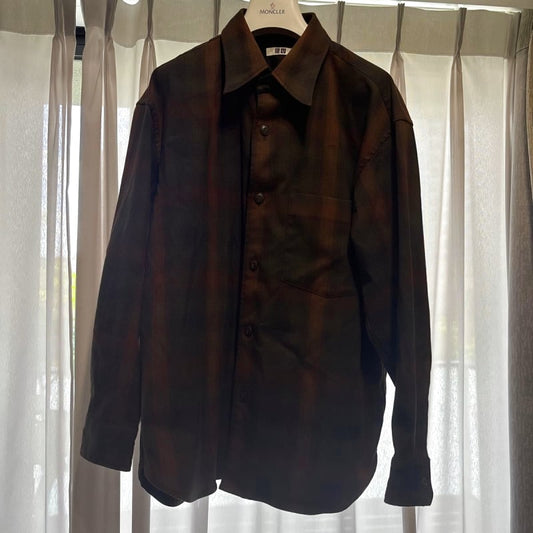 Uniqlo Check Shirt Men's L Size Red