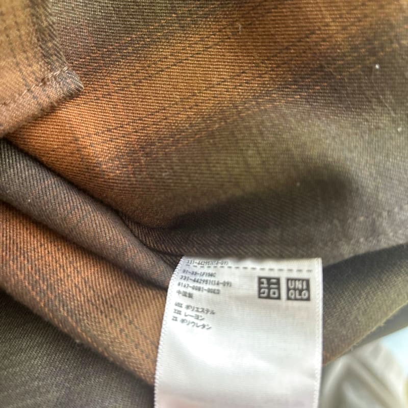 Uniqlo Check Shirt Men's L Size Red