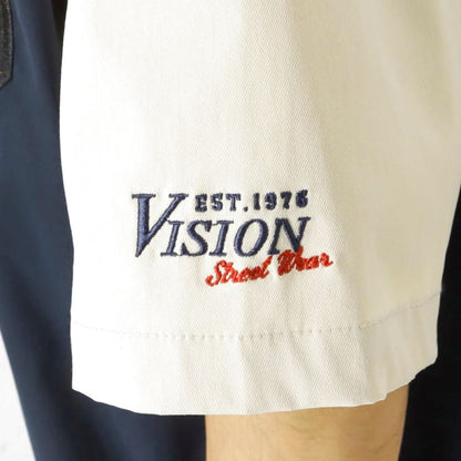 Baseball Shirt Style Short Sleeve Shirt Navy Casual Men's