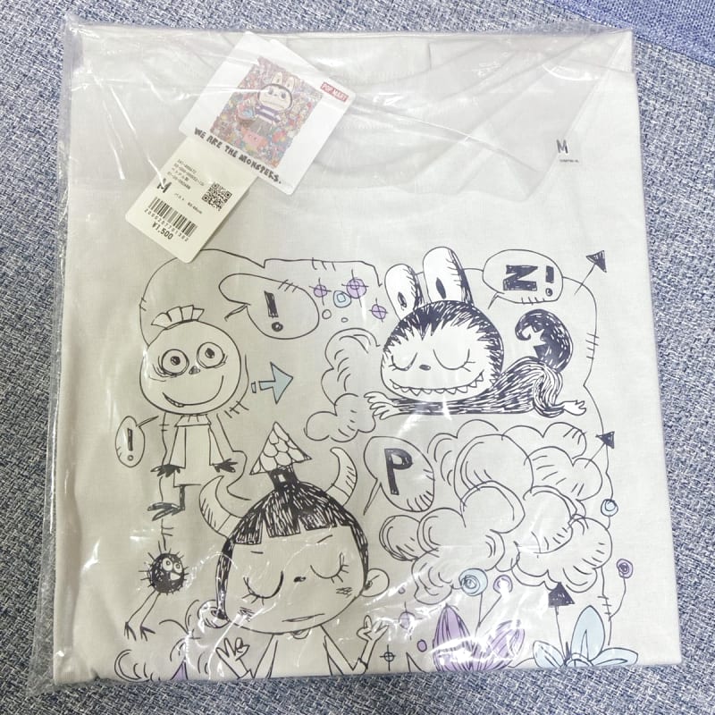 UNIQLO × POP MART Collaboration T-Shirt Light Gray M New