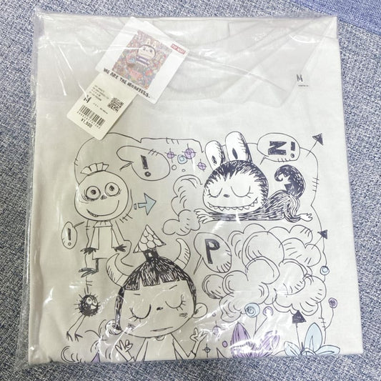 UNIQLO × POP MART Collaboration T-Shirt Light Gray M New