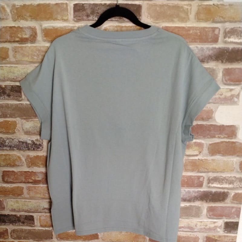 Cat and Goods Print T-Shirt Green