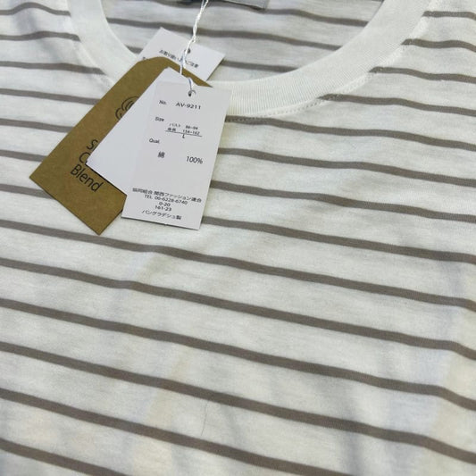 Border T-Shirt L Size Light Peach