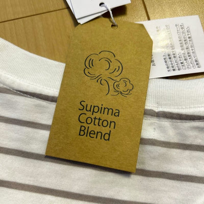 Border T-Shirt L Size Light Peach