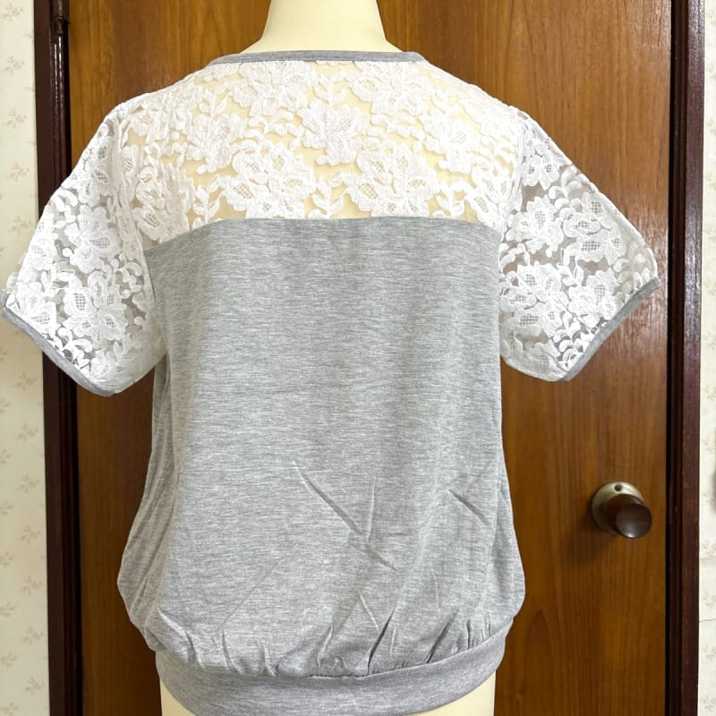 Short Sleeve Lace Shirt Size M