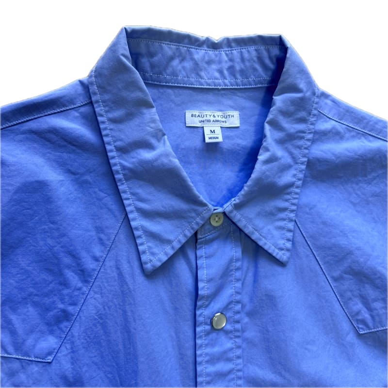 United Arrows Beauty & Youth Western Shirt M Size Light Blue