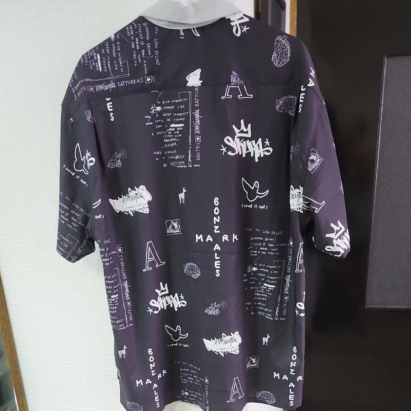 Ales Patterned Short Sleeve Shirt Black M Size