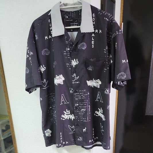 Ales Patterned Short Sleeve Shirt Black M Size