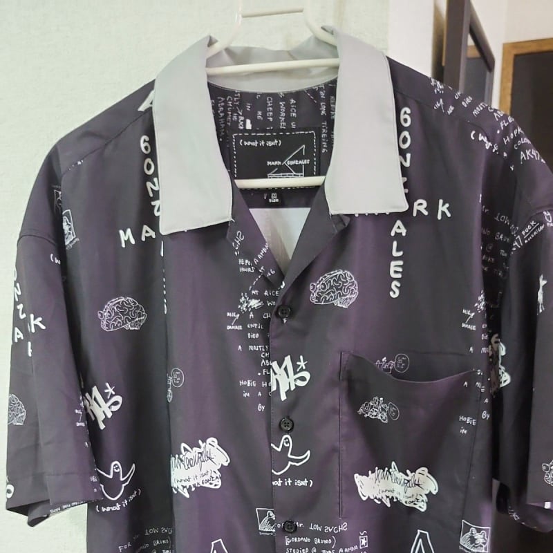 Ales Patterned Short Sleeve Shirt Black M Size