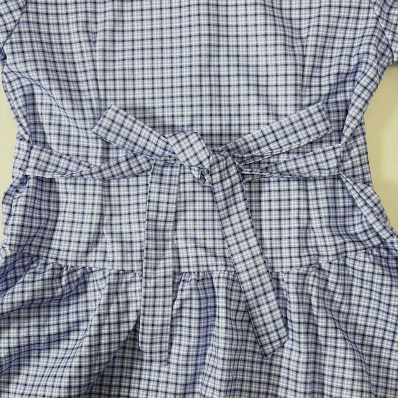 Long Sleeve Checkered Shirt Navy
