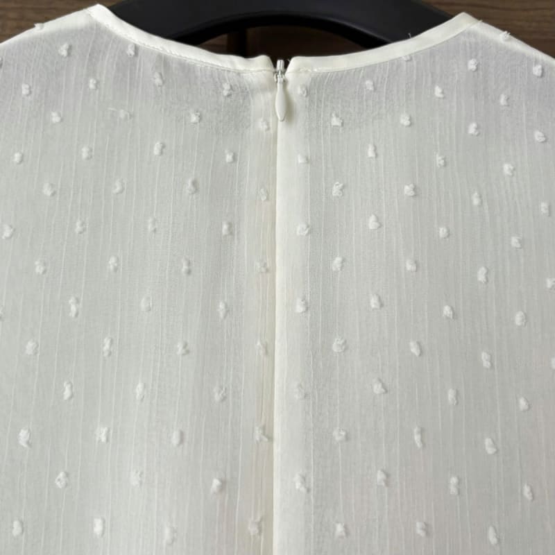Jill Stuart Patterned Lace Design Chiffon Blouse Size S Ivory