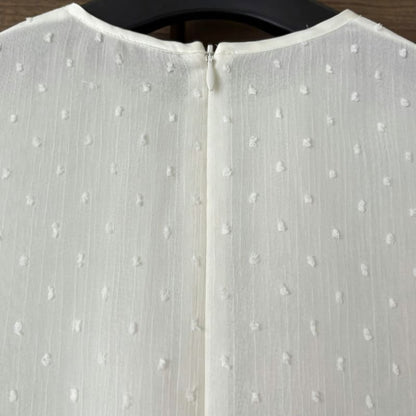 Jill Stuart Patterned Lace Design Chiffon Blouse Size S Ivory