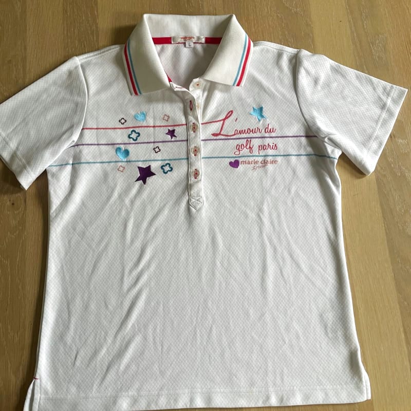 Marie Claire Golf Polo Shirt L Size White