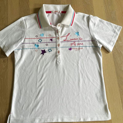 Marie Claire Golf Polo Shirt L Size White