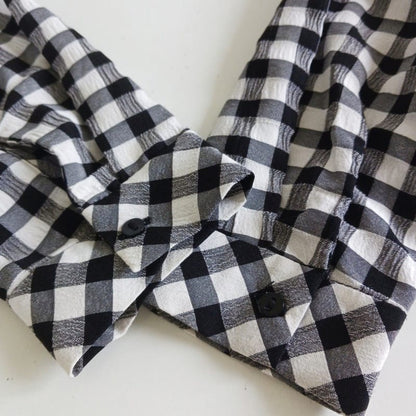 Zara Gingham Check Long Sleeve Pullover Black White