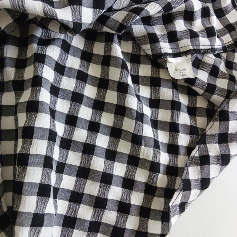 Zara Gingham Check Long Sleeve Pullover Black White
