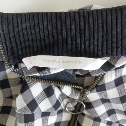 Zara Gingham Check Long Sleeve Pullover Black White