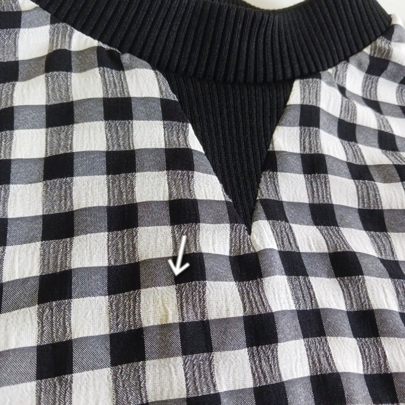 Zara Gingham Check Long Sleeve Pullover Black White