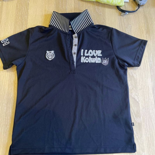 Kolwin Golf Polo Shirt Black Stripe L