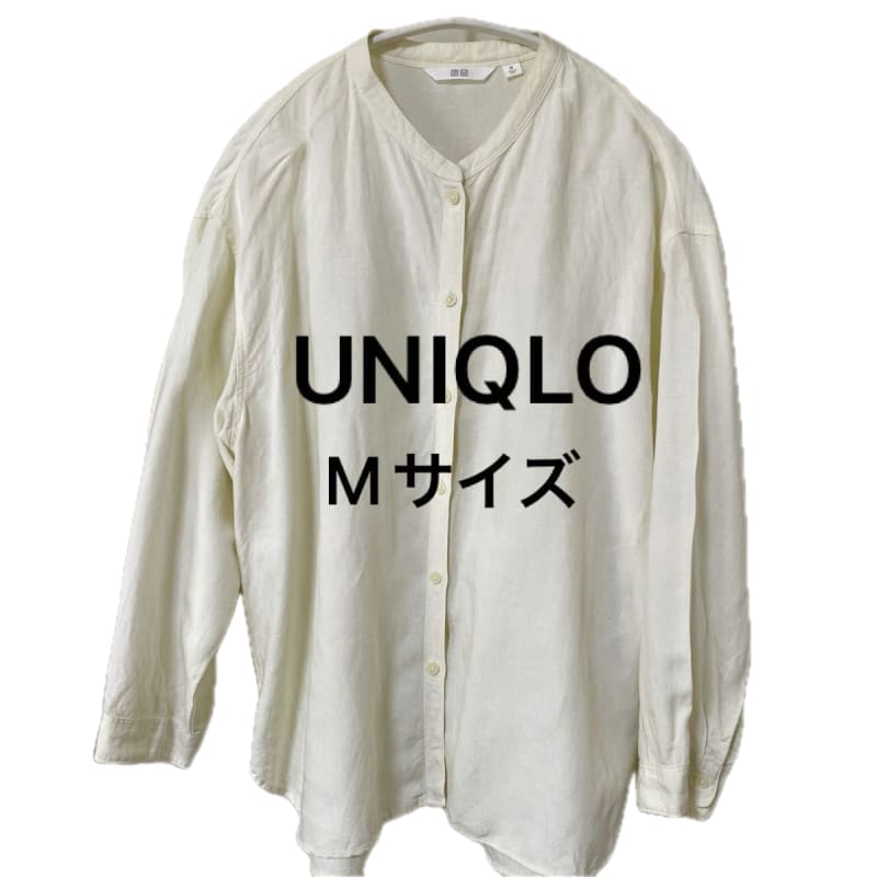UNIQLO Long Sleeve Band Collar Shirt Size M White