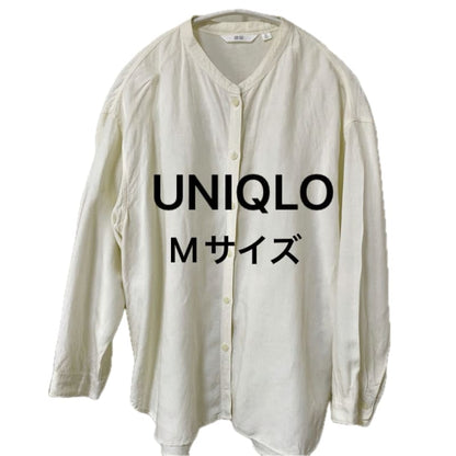 UNIQLO Long Sleeve Band Collar Shirt Size M White