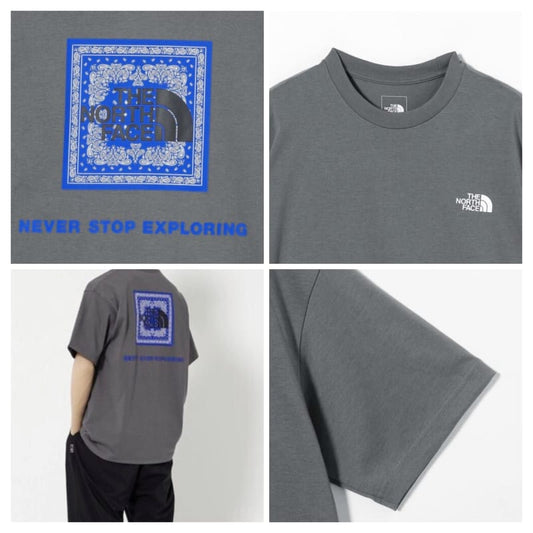The North Face Bandana Square Logo T-Shirt Men's L Gray