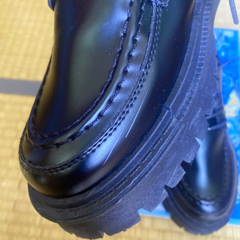 Thick Sole Black Lace-Up Loafers Unused