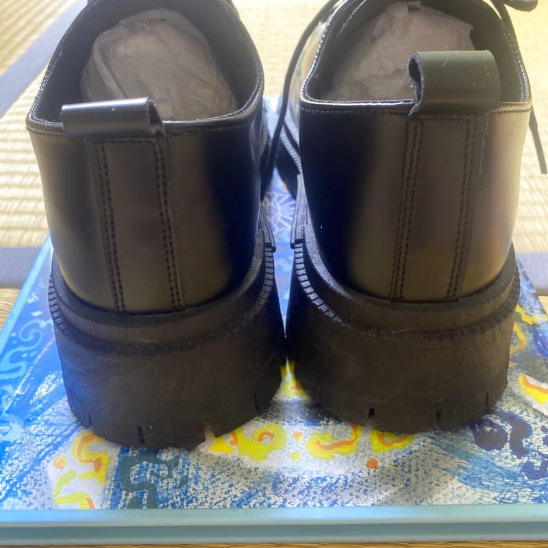 Thick Sole Black Lace-Up Loafers Unused