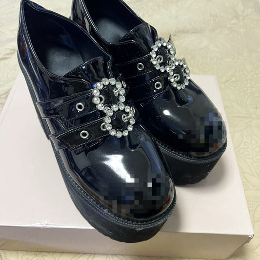 Bubbles Double Buckle Platform Shoes Size 41