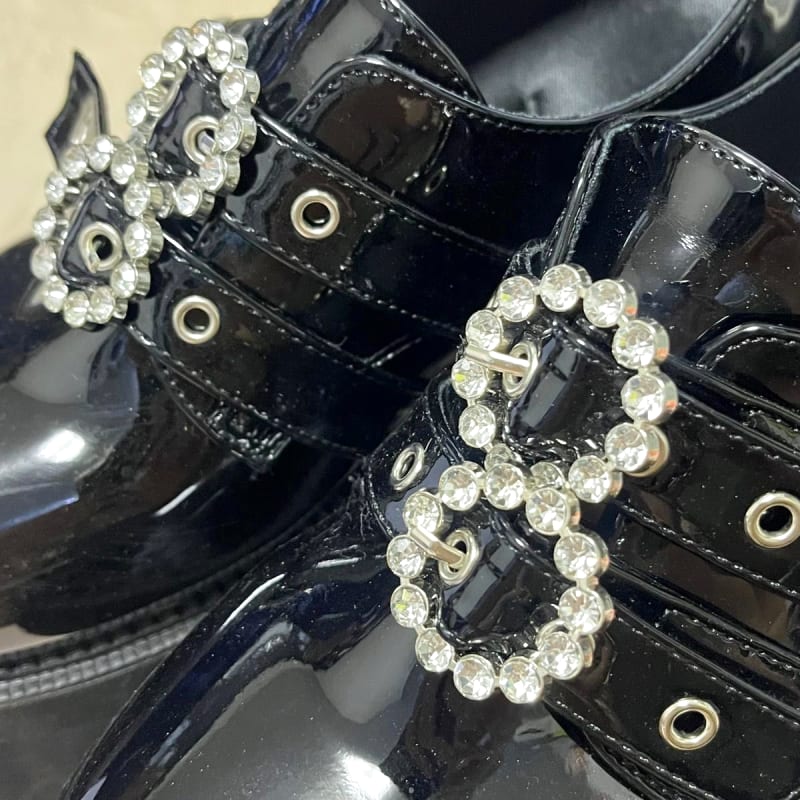 Bubbles Double Buckle Platform Shoes Size 41