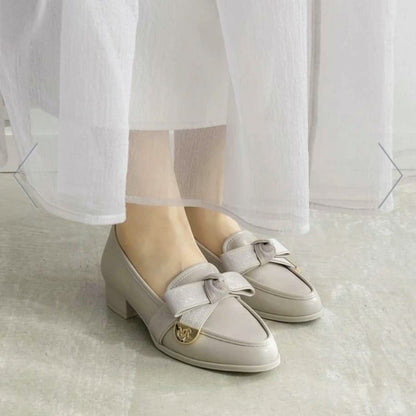 Randa Monogram Ribbon Loafers Gray LL