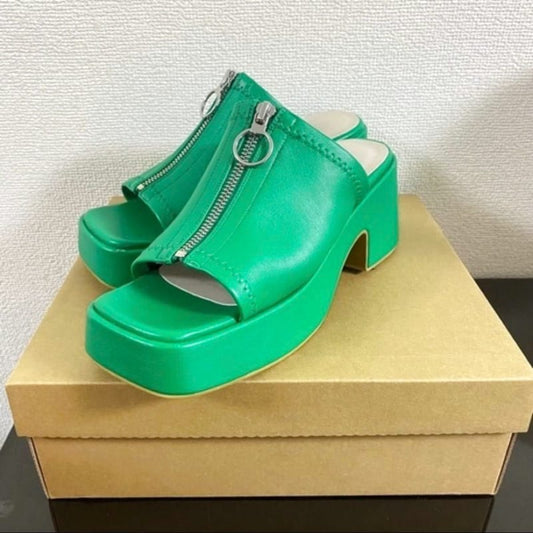 Oriental Traffic Mules Sandals Green LL Size