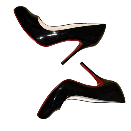 Diana Black Patent Red Sole High Heels 23cm 10cm