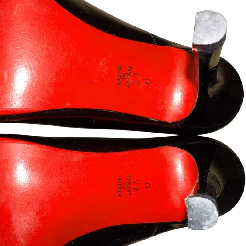 Diana Black Patent Red Sole High Heels 23cm 10cm