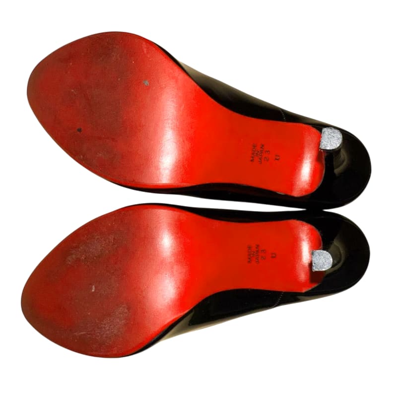 Diana Black Patent Red Sole High Heels 23cm 10cm