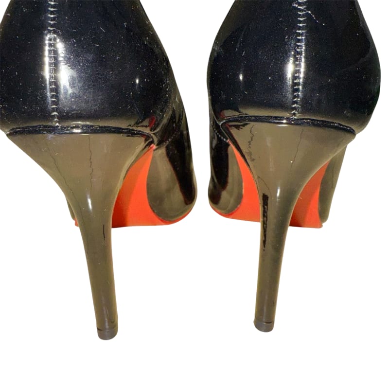 Diana Black Patent Red Sole High Heels 23cm 10cm