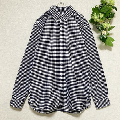 Urban Research Rosso Gingham Check Button Down Shirt M Navy