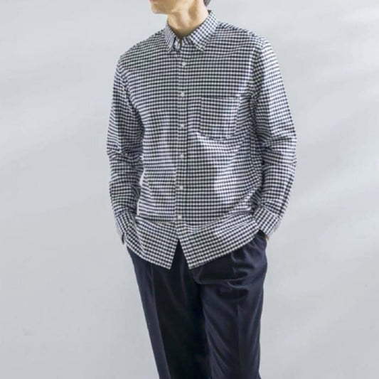 Urban Research Rosso Gingham Check Button Down Shirt M Navy