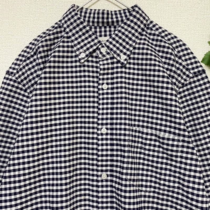 Urban Research Rosso Gingham Check Button Down Shirt M Navy