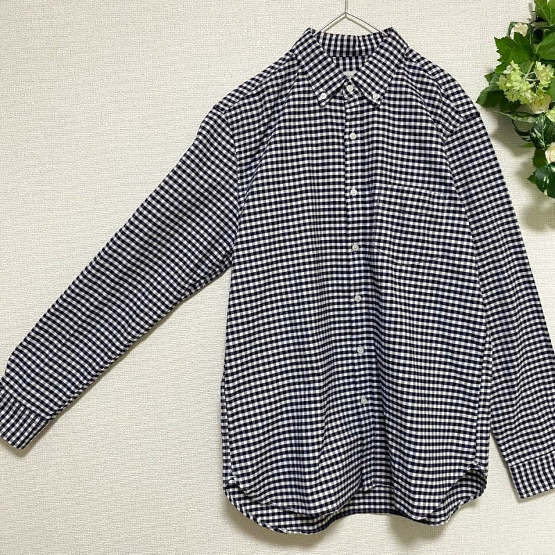 Urban Research Rosso Gingham Check Button Down Shirt M Navy