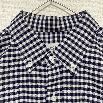 Urban Research Rosso Gingham Check Button Down Shirt M Navy