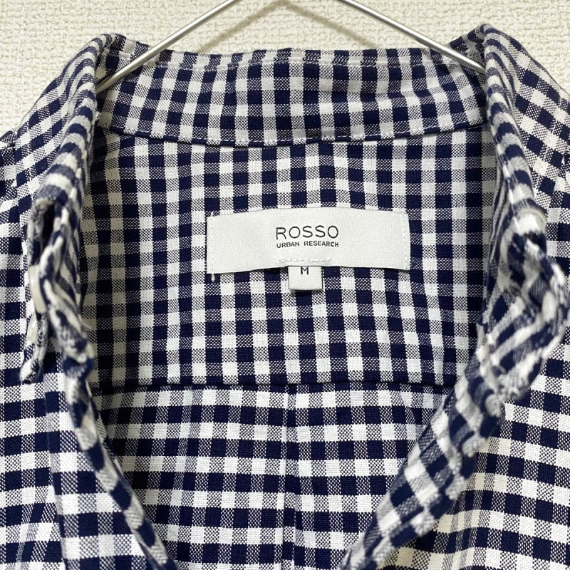 Urban Research Rosso Gingham Check Button Down Shirt M Navy