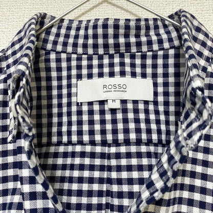 Urban Research Rosso Gingham Check Button Down Shirt M Navy