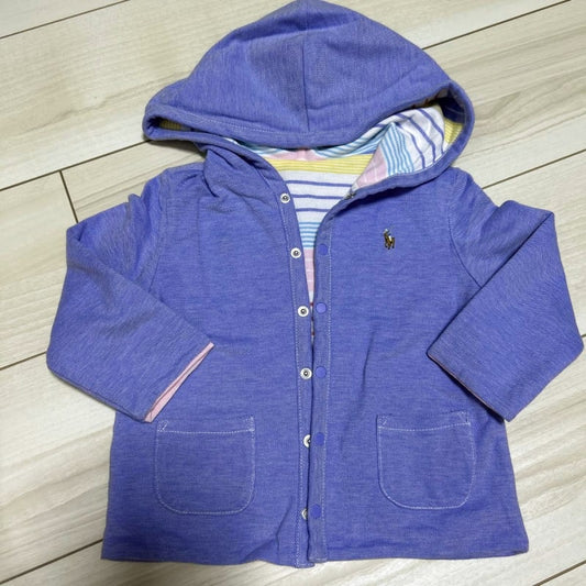 Ralph Lauren Striped Hooded Cardigan 12M