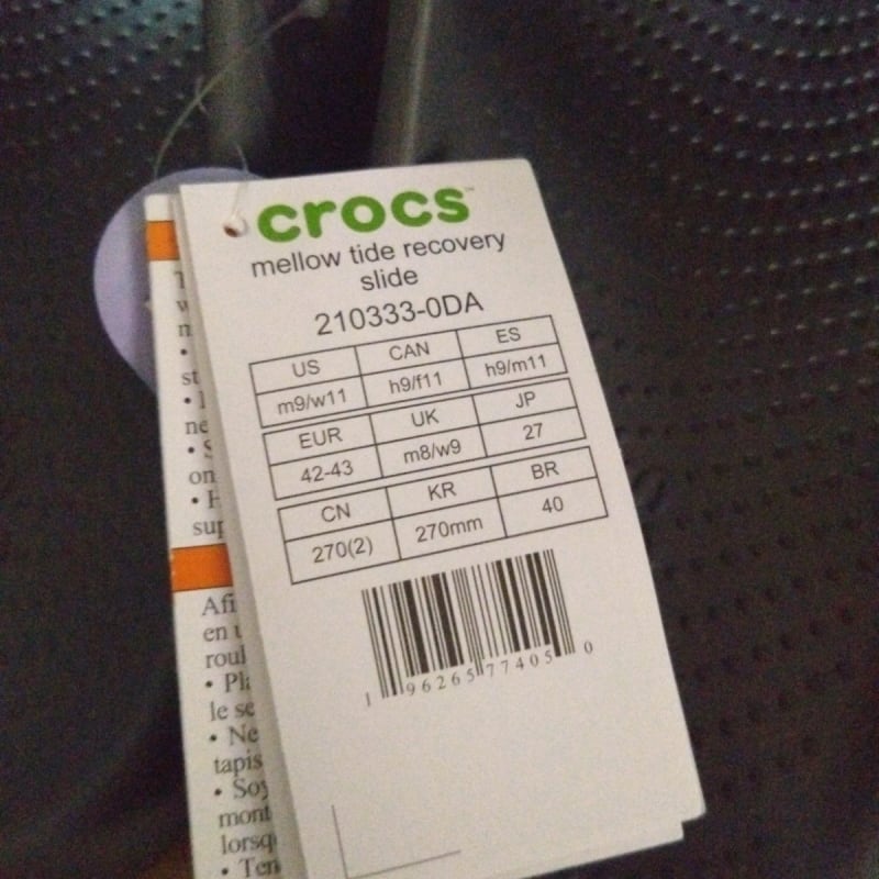 Crocs Mellow Tide Recovery Slide Slate Gray New