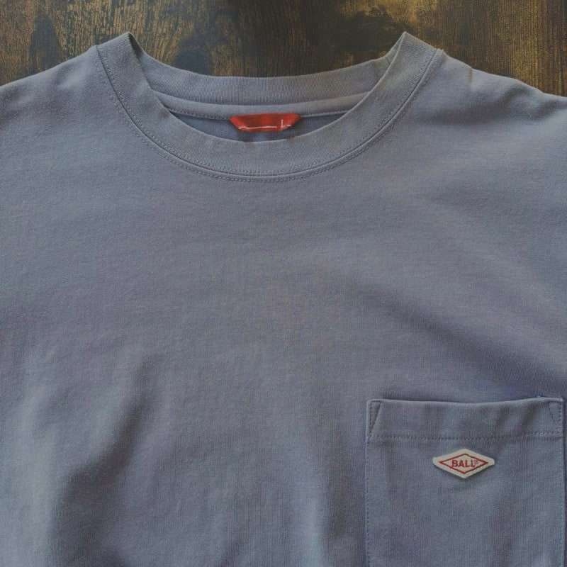 BALL T-Shirt L Size Sax Blue Cotton 100%