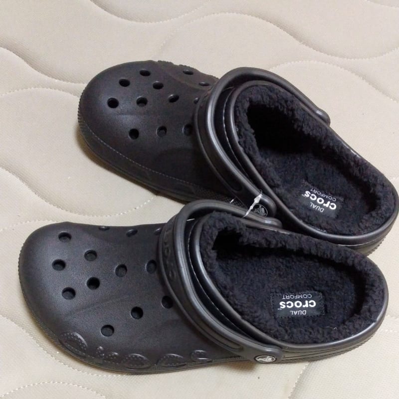 Crocs Fleece Lined Sandals Black New