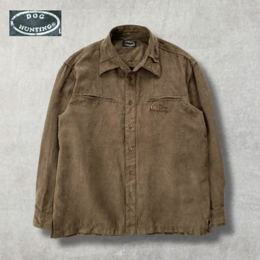 Brown Suede-Like Shirt Jacket Size L