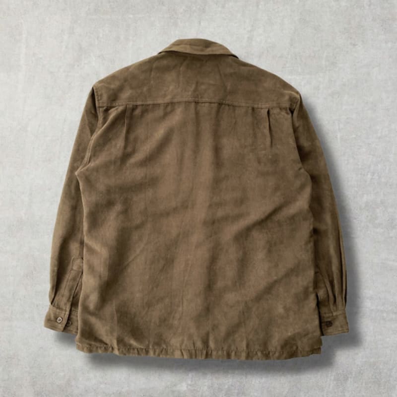 Brown Suede-Like Shirt Jacket Size L
