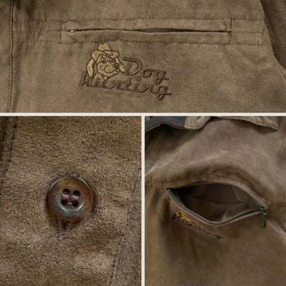 Brown Suede-Like Shirt Jacket Size L